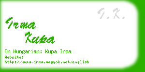 irma kupa business card